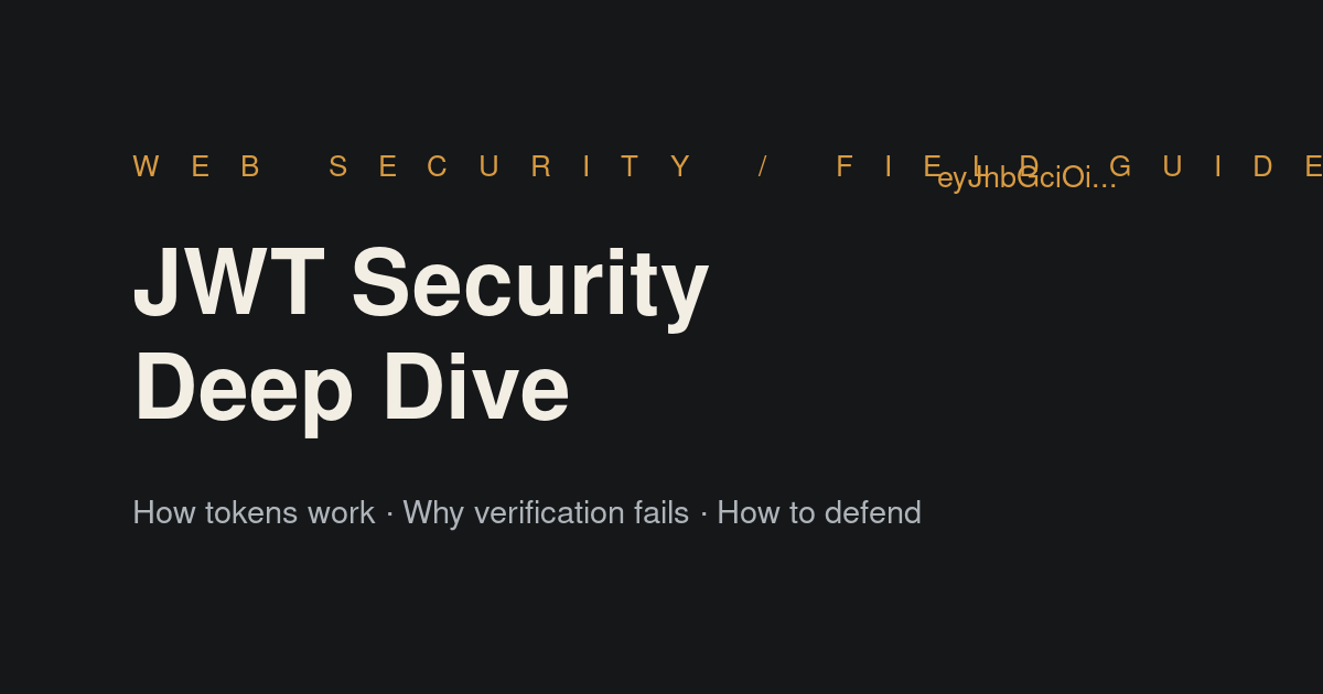 JWT Security Deep Dive: token structure, verification failures, and defensive guidance